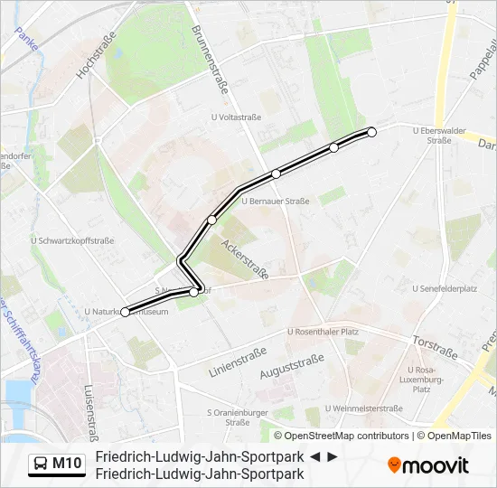 M10 Bus Line Map