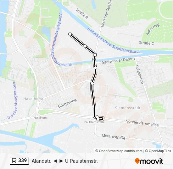 339 Bus Line Map