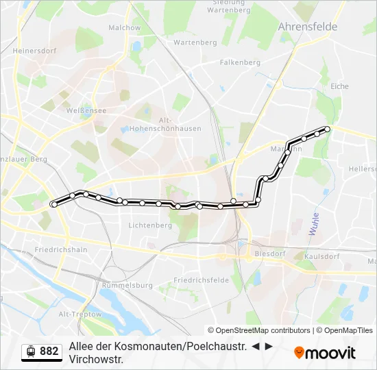 882 Light Rail Line Map
