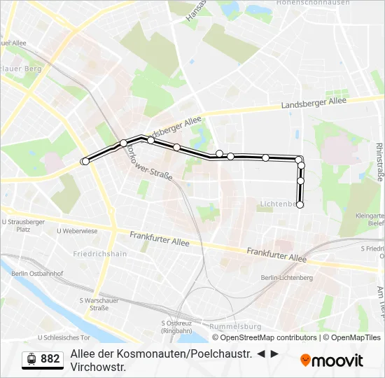 882 Light Rail Line Map