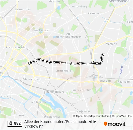 882 Light Rail Line Map