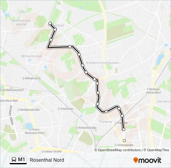 M1 Bus Line Map