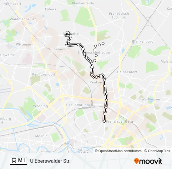 M1 Bus Line Map