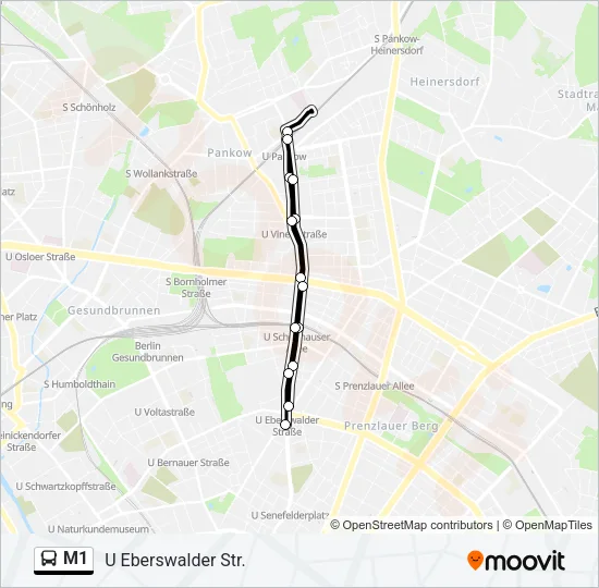 M1 Bus Line Map