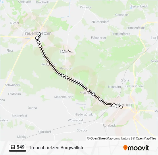 549 Bus Line Map