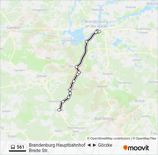561 Bus Line Map