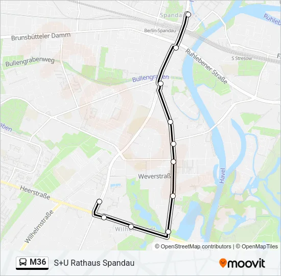 M36 Bus Line Map