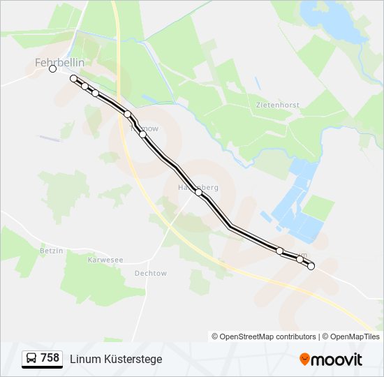 758 bus Line Map