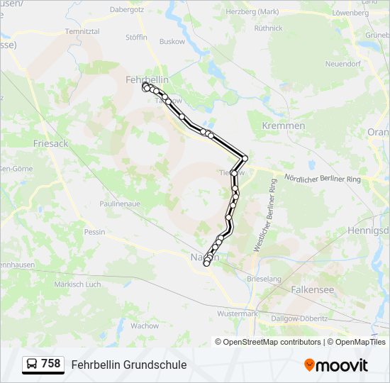 758 bus Line Map