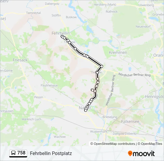 758 Bus Line Map