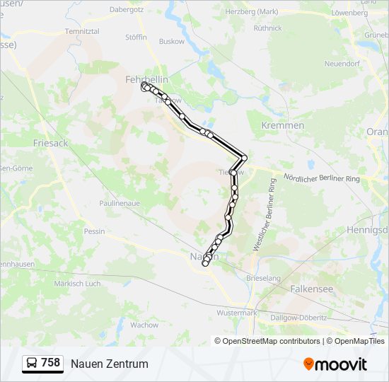 758 bus Line Map