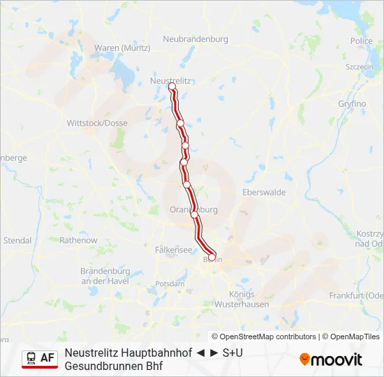 AF Train Line Map