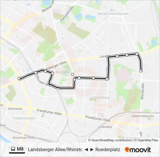 Buslinie M8 Karte