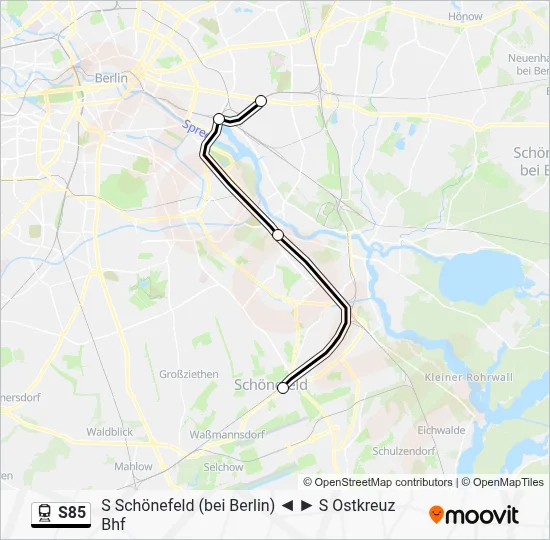 S85 Train Line Map
