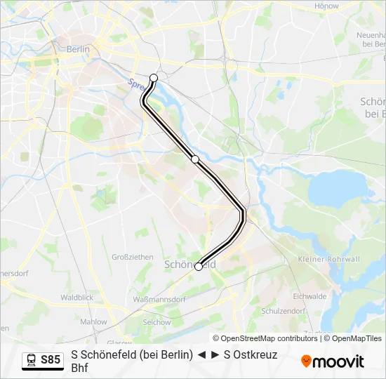 S85 Train Line Map