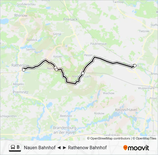 B Bus Line Map