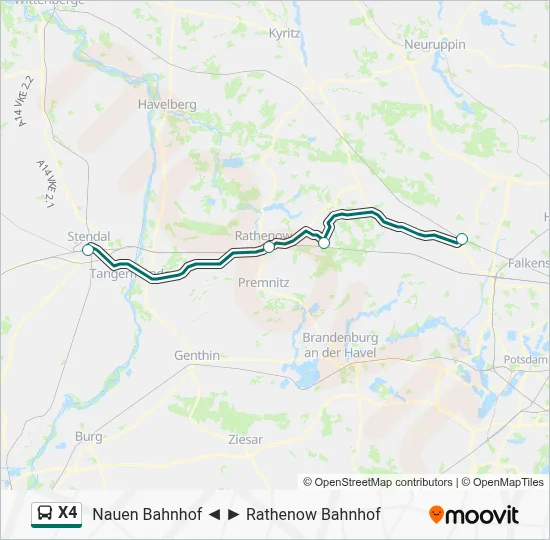 X4 Bus Line Map