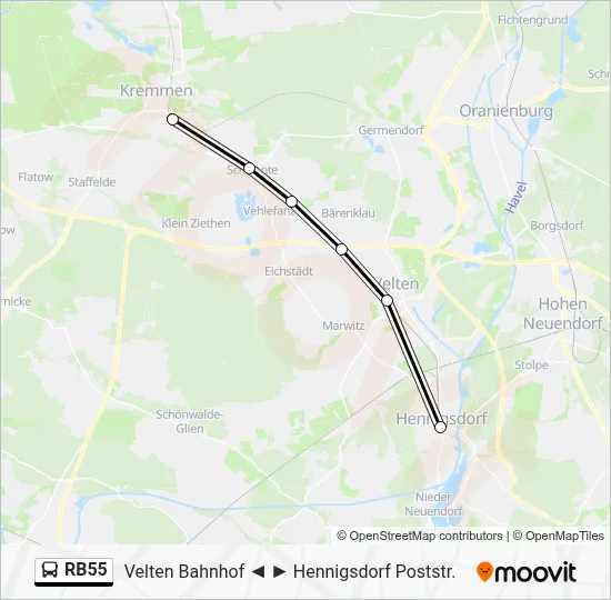 RB55 Bus Line Map