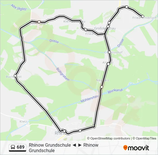 Автобус 689: карта маршрута
