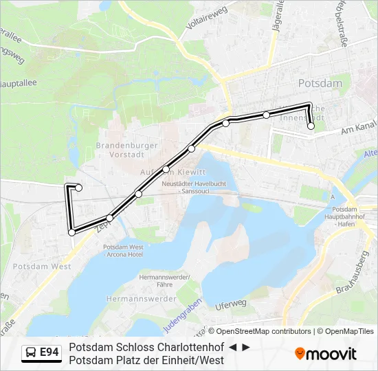 E94 Bus Line Map
