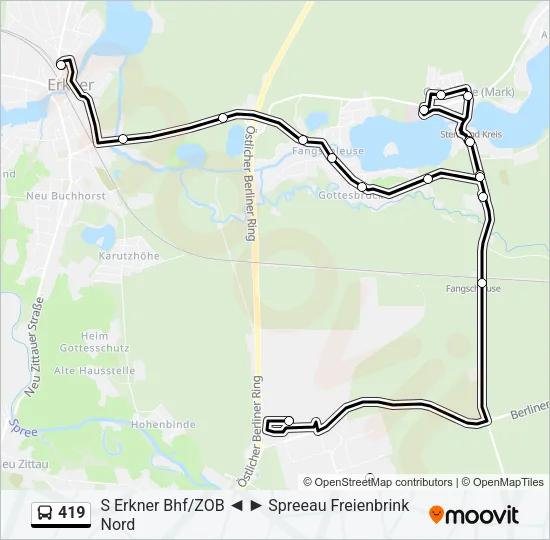 419 Bus Line Map