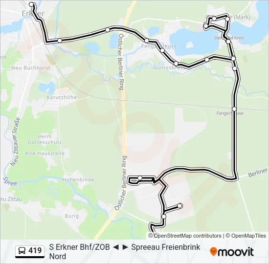 419 Bus Line Map