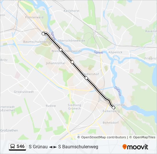 S46 Bus Route Map S46 Route: Schedules, Stops & Maps - S Baumschulenweg (Updated)