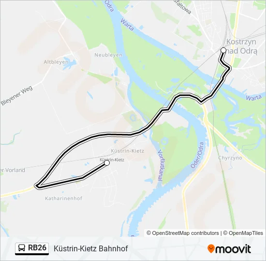 Автобус RB26: карта маршрута