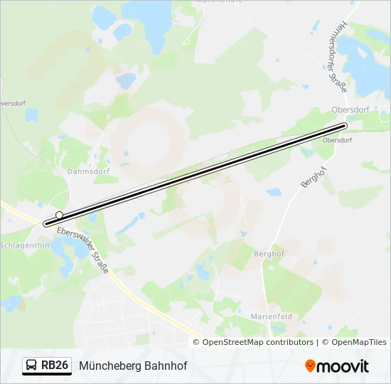 Автобус RB26: карта маршрута