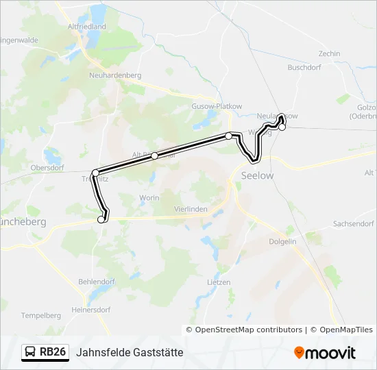 Автобус RB26: карта маршрута