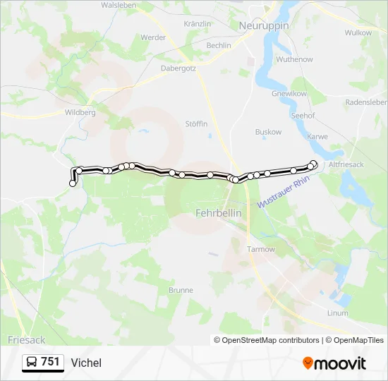 751 Bus Line Map