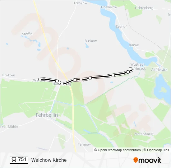 751 Bus Line Map