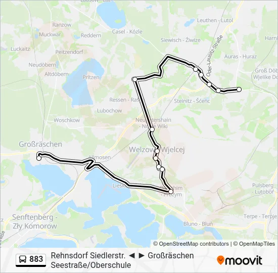 883 Bus Line Map