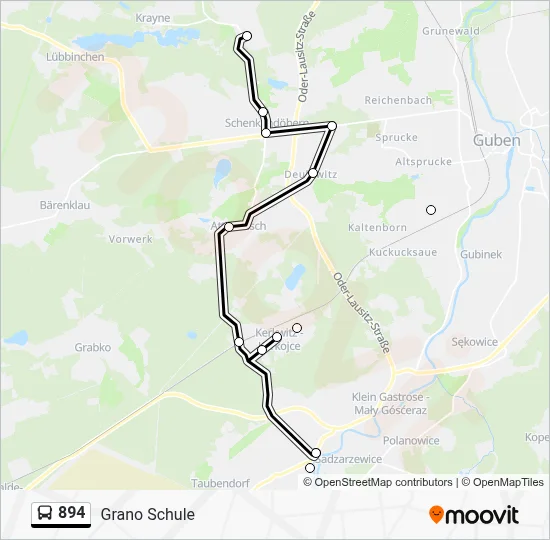 894 Bus Line Map