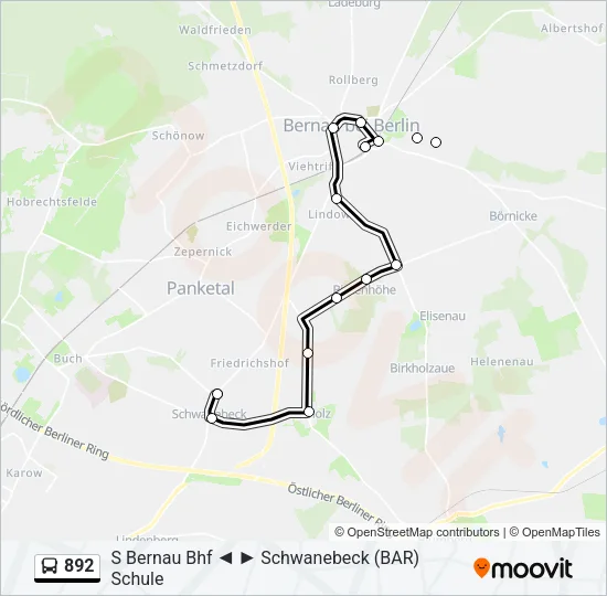 892 Bus Line Map
