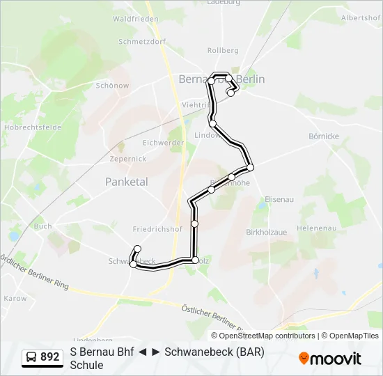892 Bus Line Map
