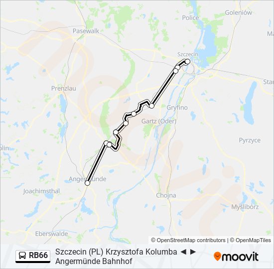 RB66 bus Line Map