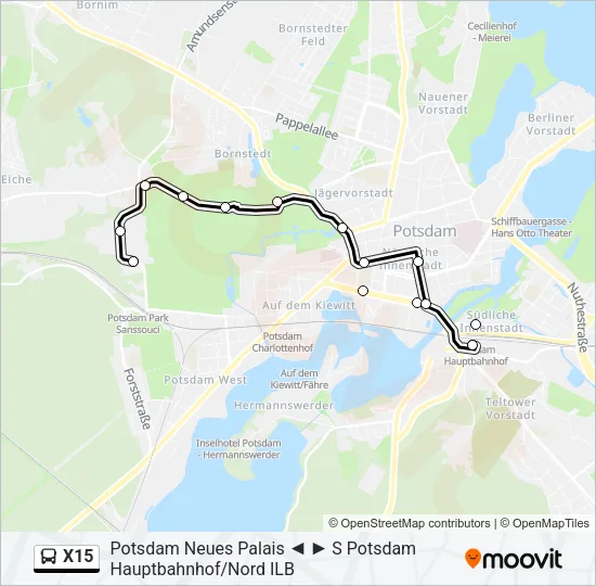 X15 Bus Line Map