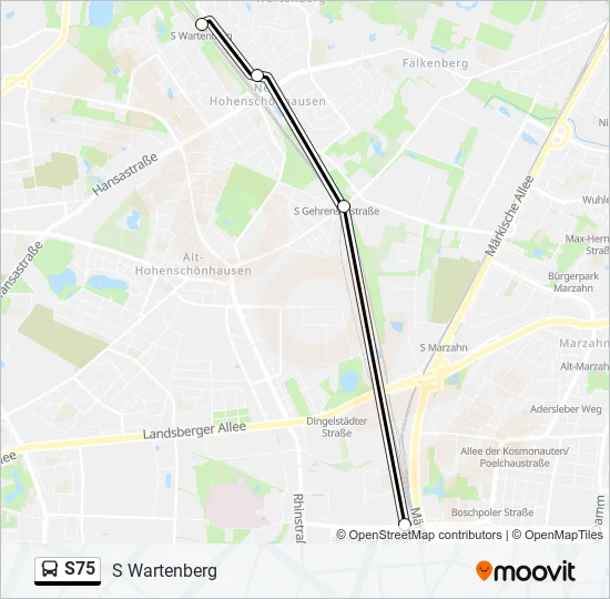 S75 Bus Line Map