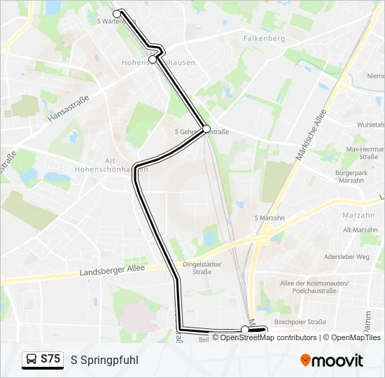 S75 Bus Line Map