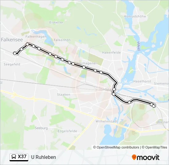 X37 Bus Line Map