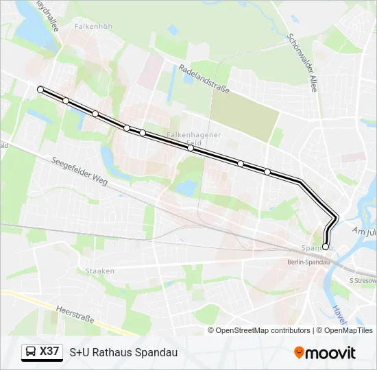 X37 Bus Line Map