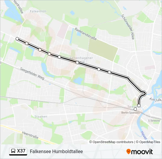X37 Bus Line Map