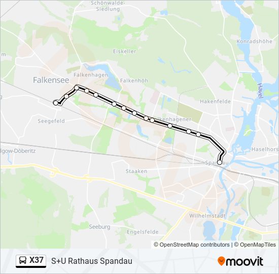 Автобус X37: карта маршрута