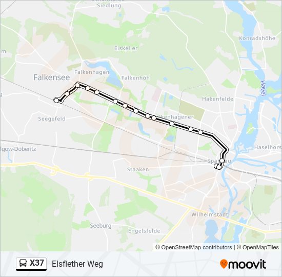 X37 bus Line Map