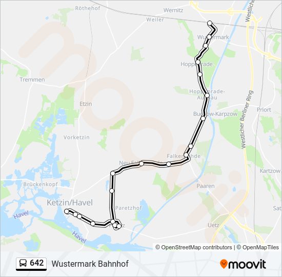 Автобус 642: карта маршрута