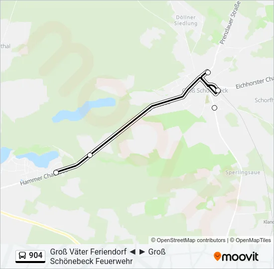 904 Bus Line Map