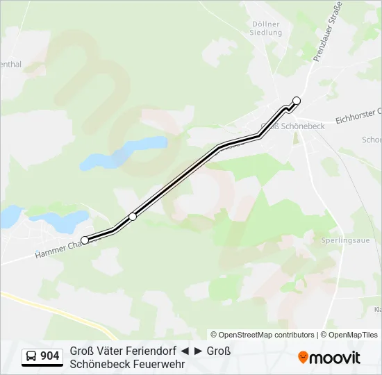 904 Bus Line Map