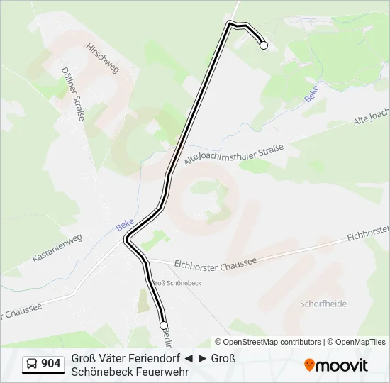 904 Bus Line Map