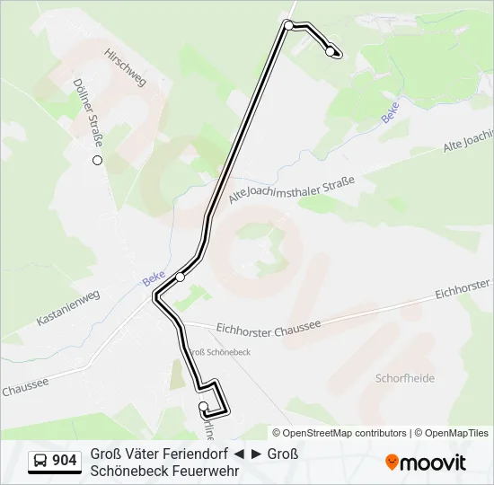 904 Bus Line Map